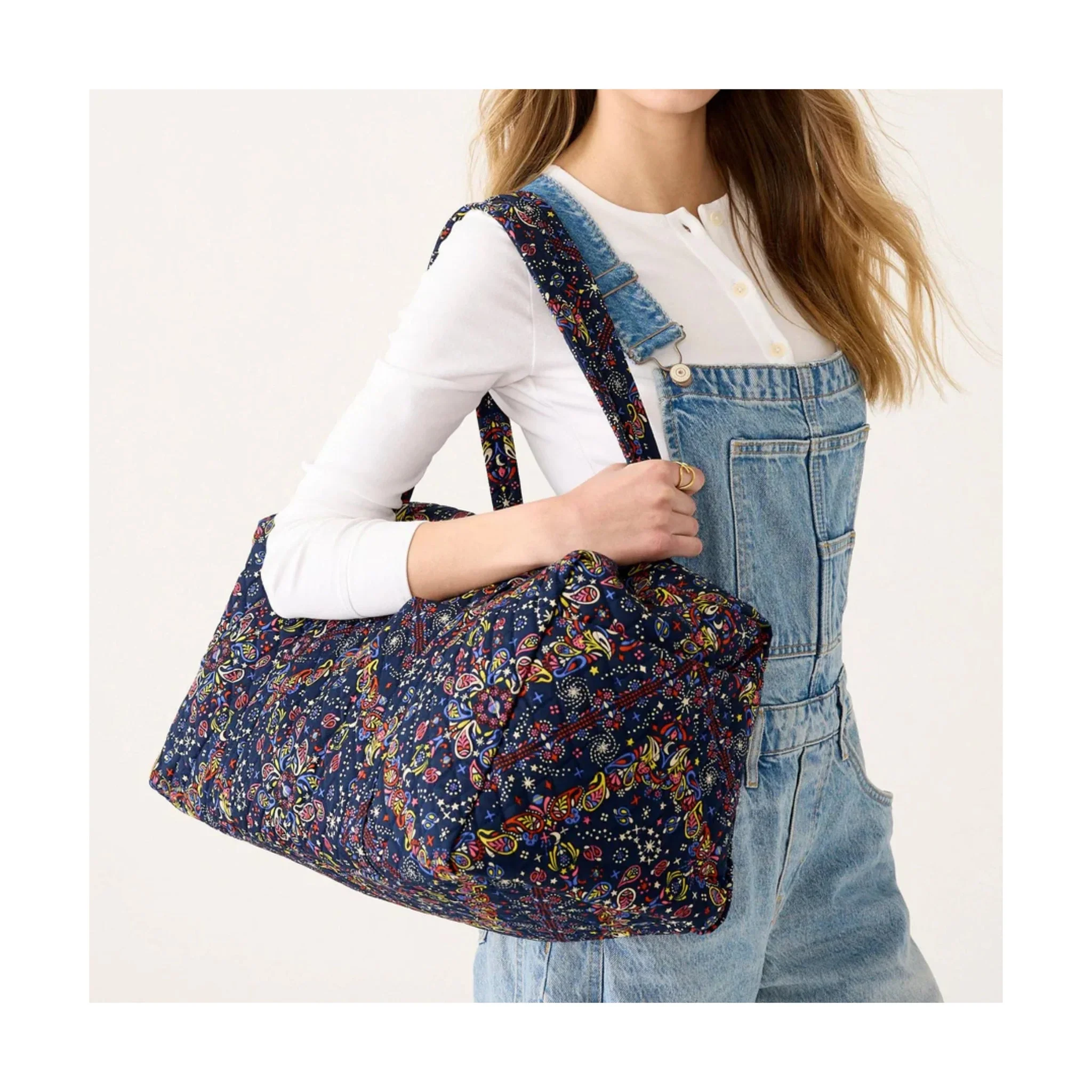 Vera Bradley Original Duffel - Starry Paisley In Premium Cotton - Image 4