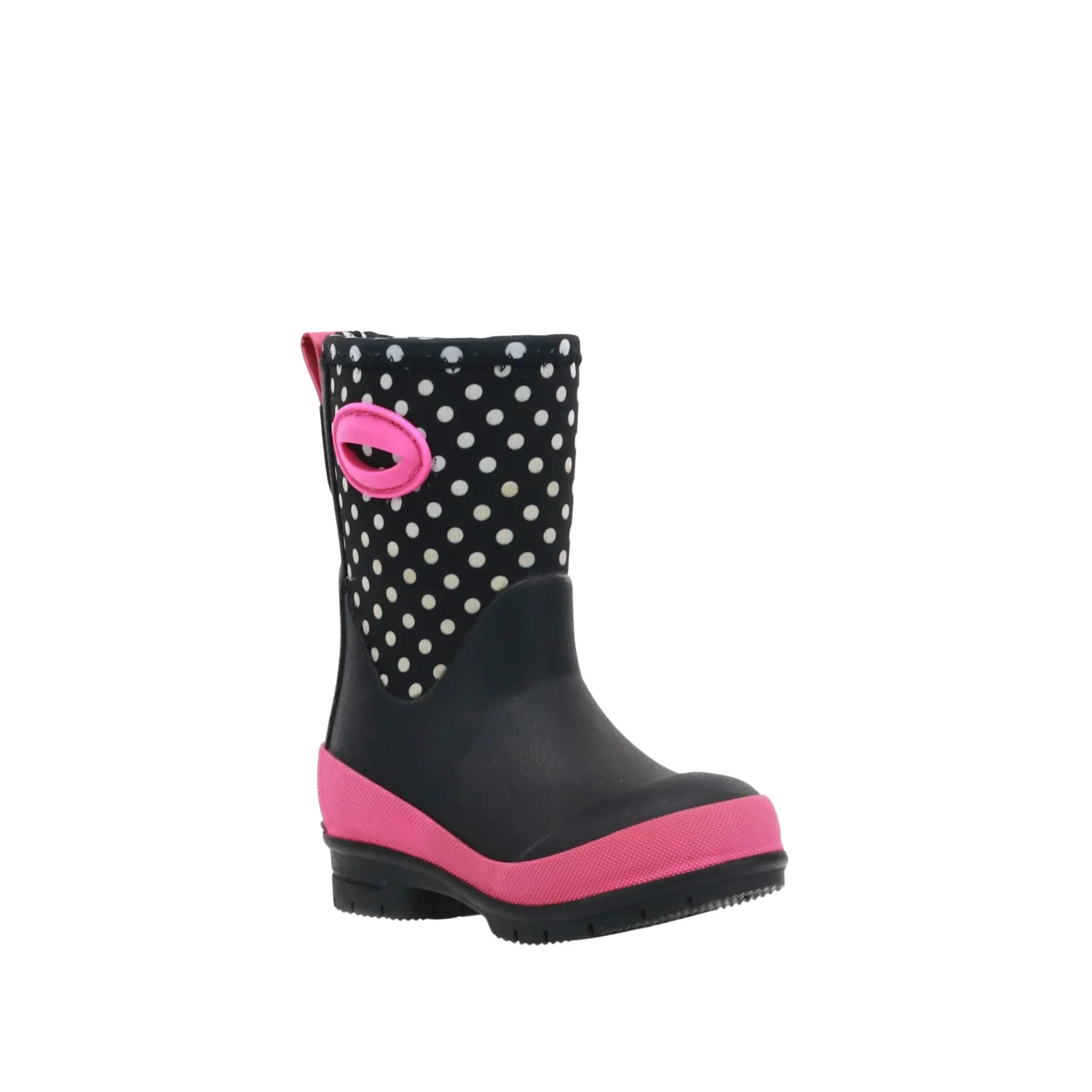 Western Chief Kids' Chloe Dot Lined Neoprene Cold Weather Boots - Black/Pink - Image 2