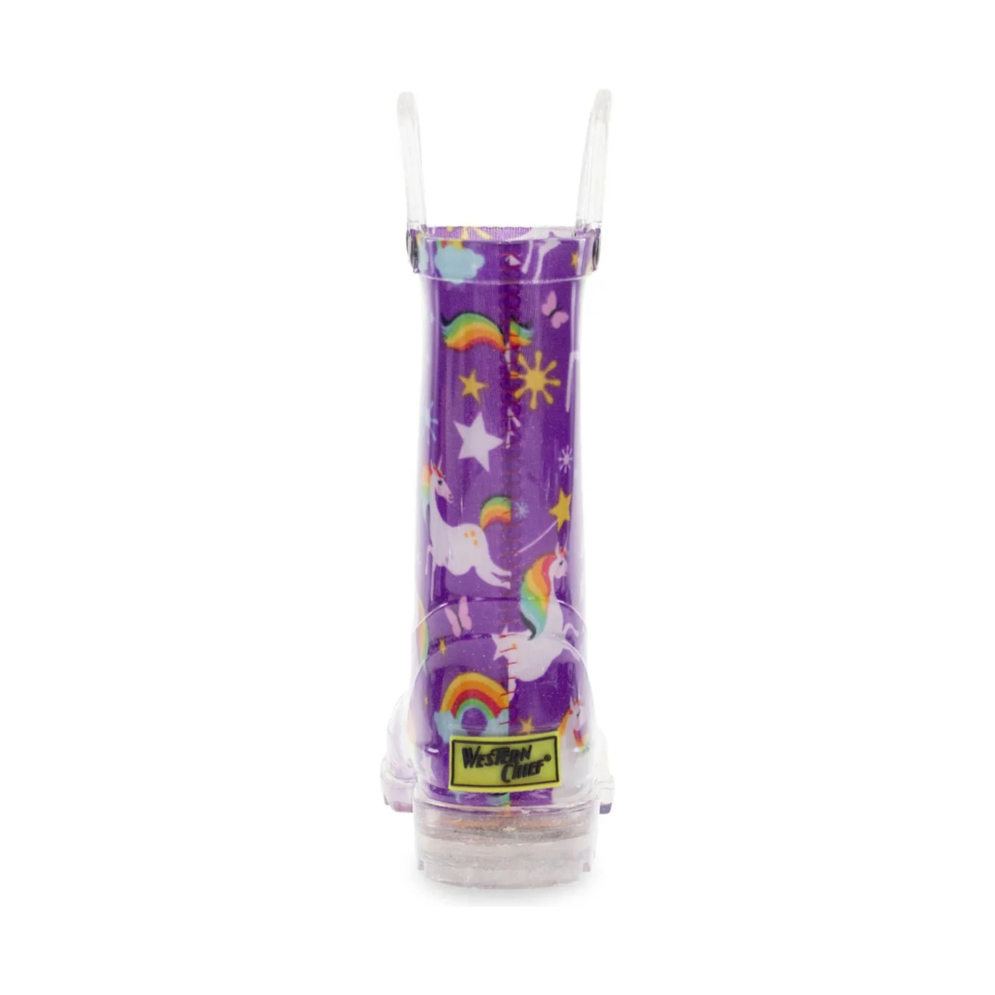 Western Chief Kids' Rainbow Unicorn Lighted Rain Boot - Purple - Image 3
