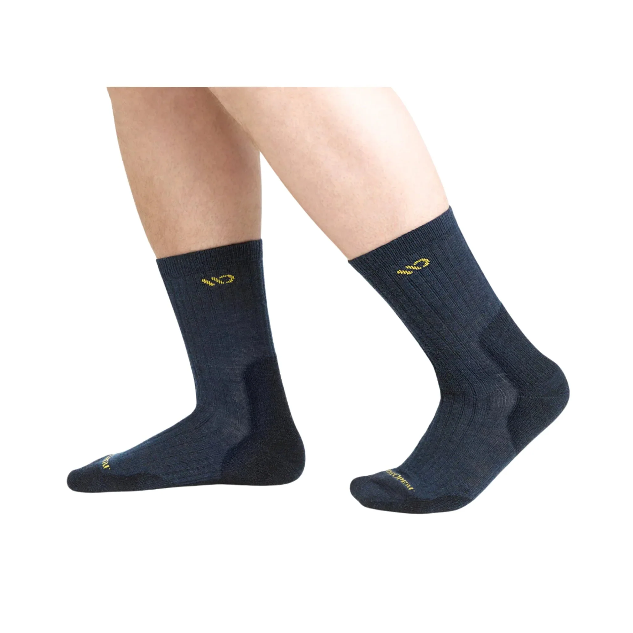 Wide Open Men's Solid Cushioned Micro Crew Socks - Denim