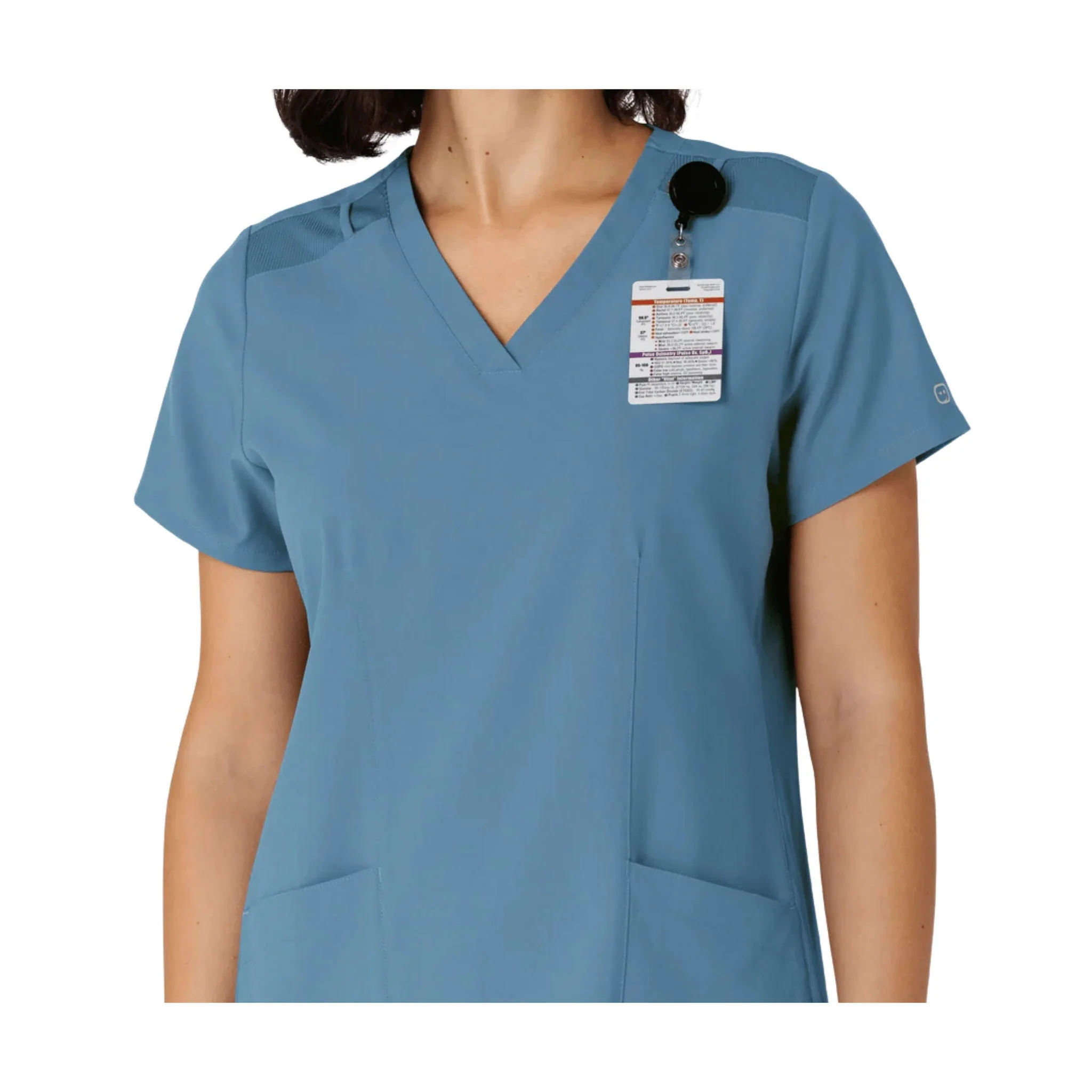 Wink Women's Flex n Reach Side Panel V Neck Scrub Top - Pacific Blue - Image 4