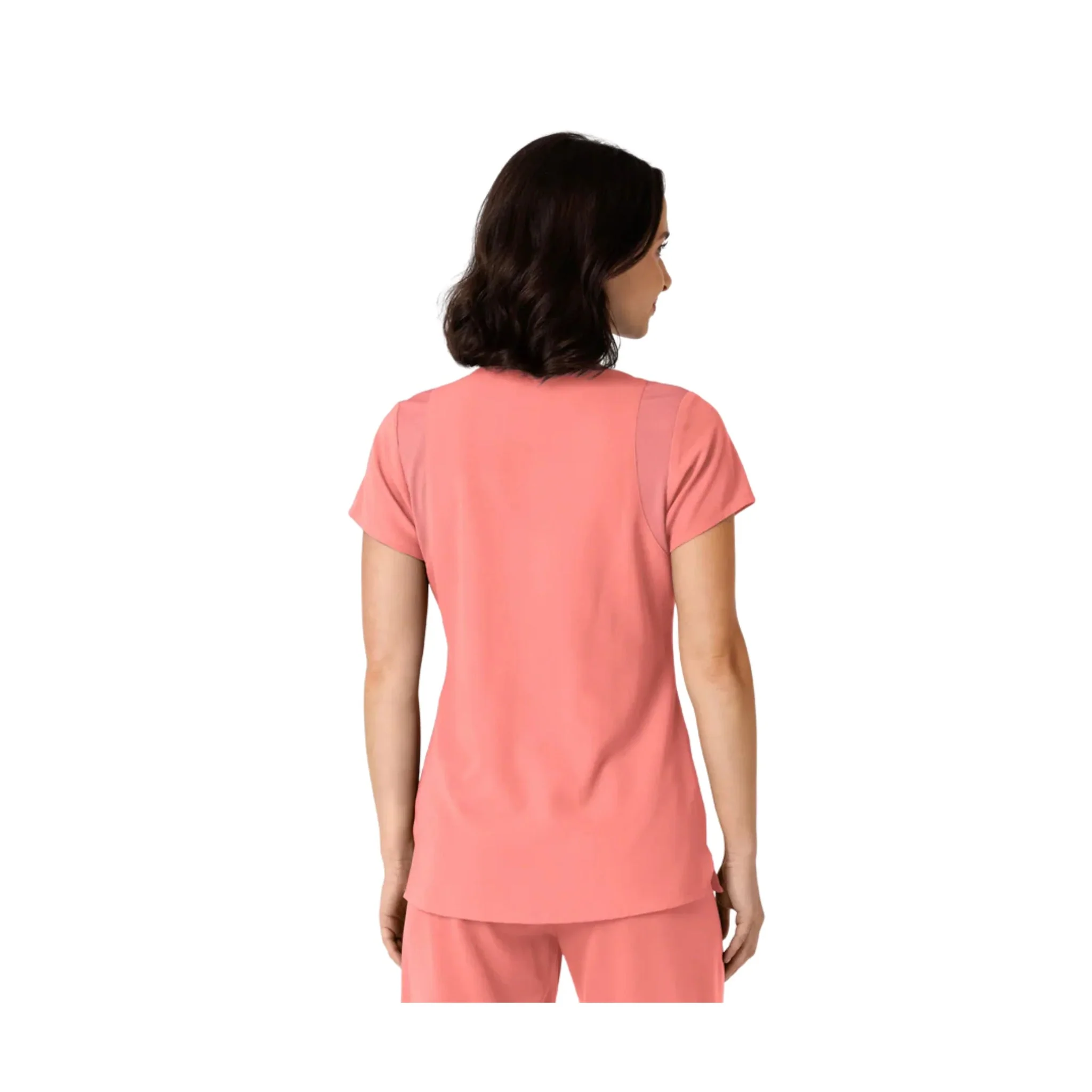 Wink Women's Nova Flex N Reach Shoulder Panel V Neck Scrub Top - Paradise Pink - Image 2