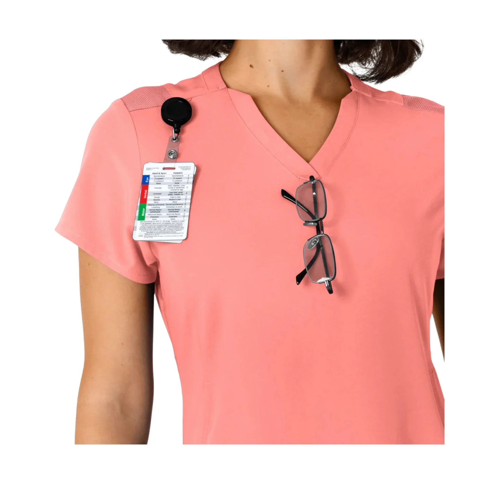 Wink Women's Nova Flex N Reach Shoulder Panel V Neck Scrub Top - Paradise Pink - Image 3