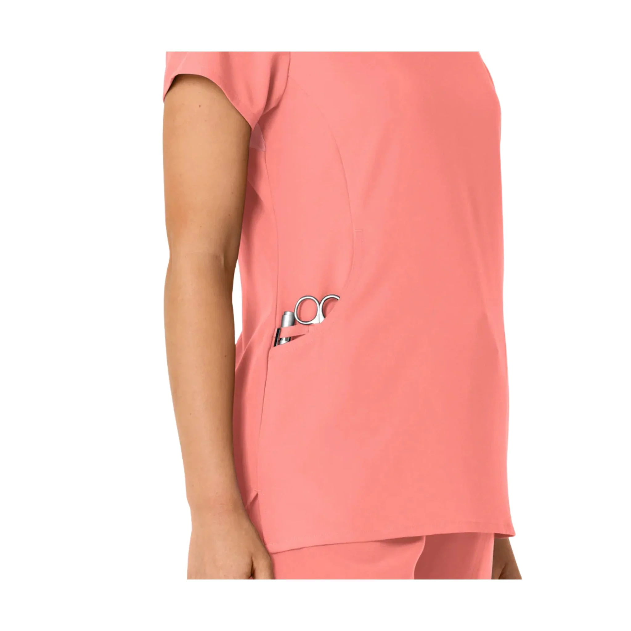 Wink Women's Nova Flex N Reach Shoulder Panel V Neck Scrub Top - Paradise Pink - Image 4