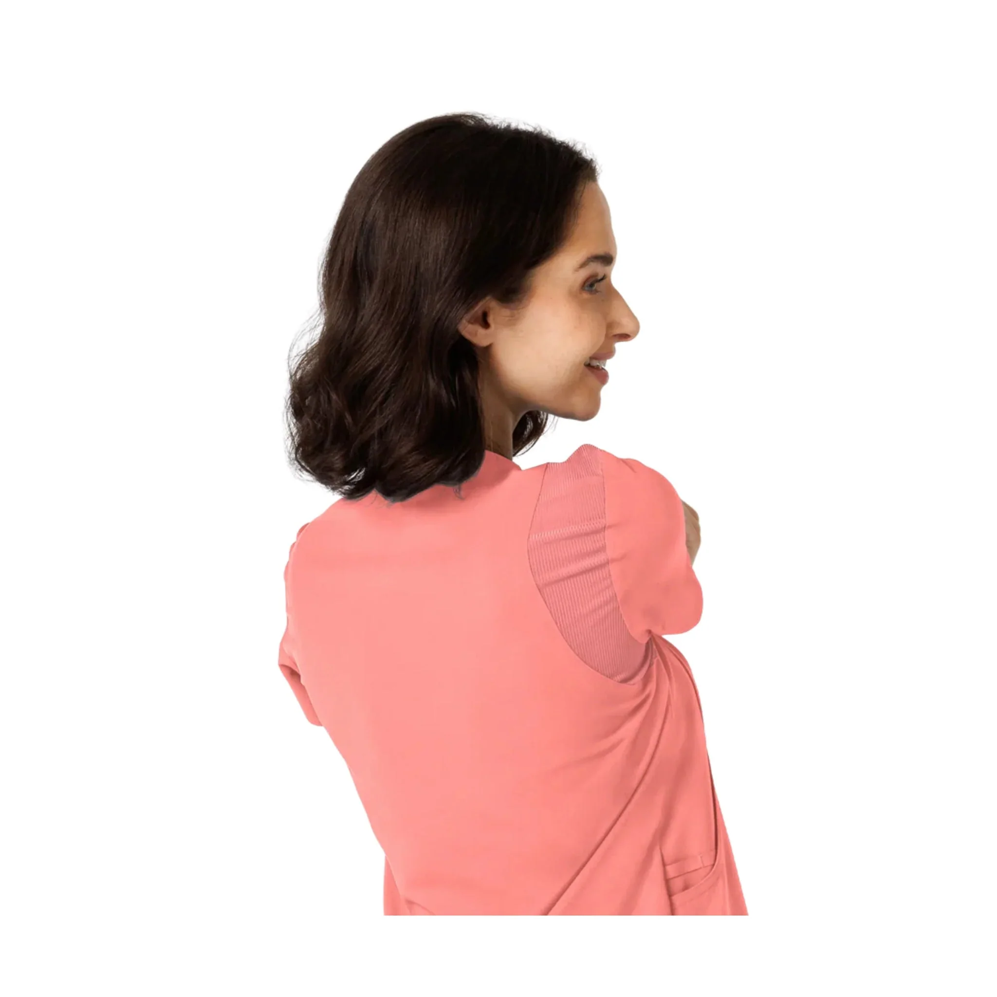 Wink Women's Nova Flex N Reach Shoulder Panel V Neck Scrub Top - Paradise Pink - Image 6