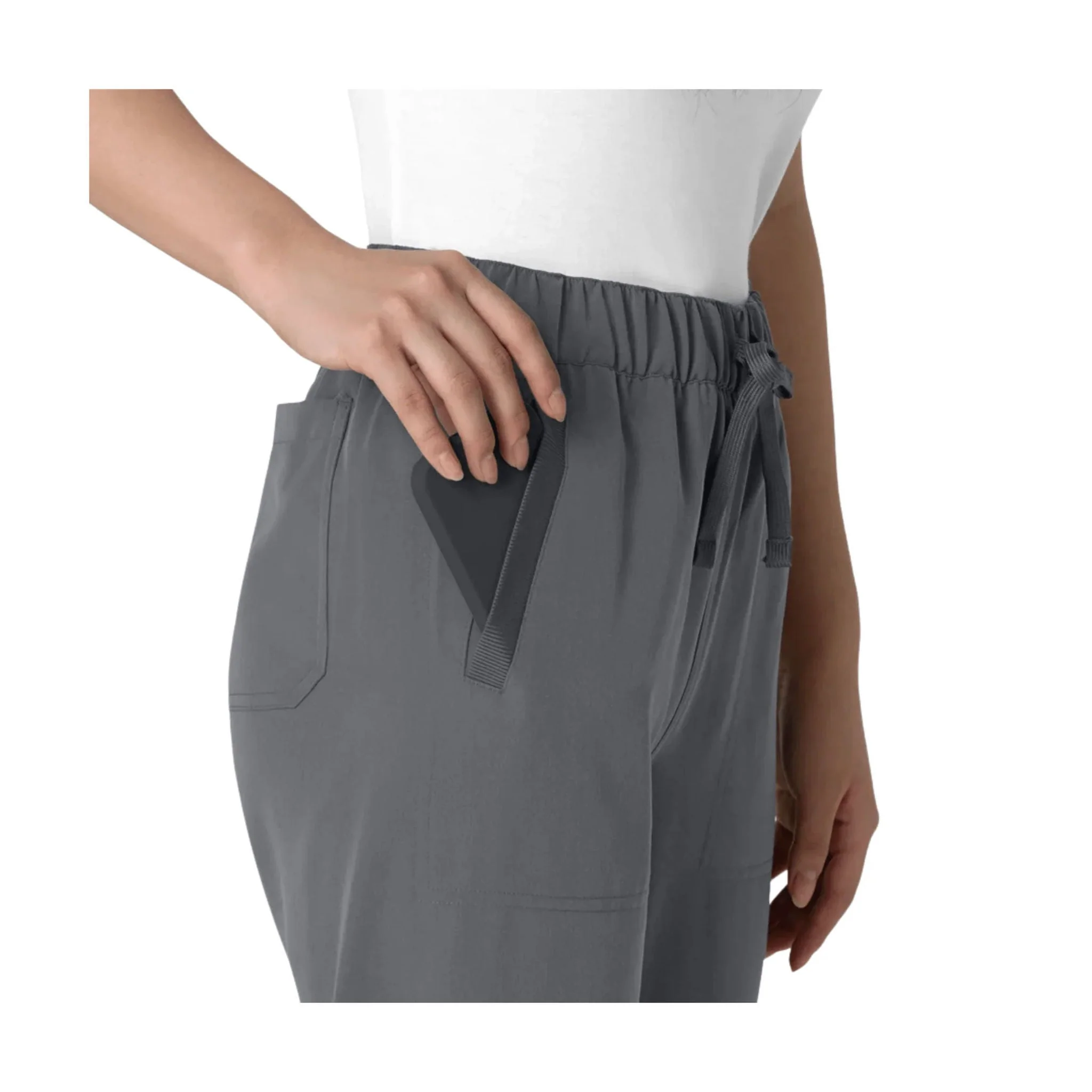 Wink Women's Nova Stovepipe High Low Hem Scrub Pant - Pewter - Image 2