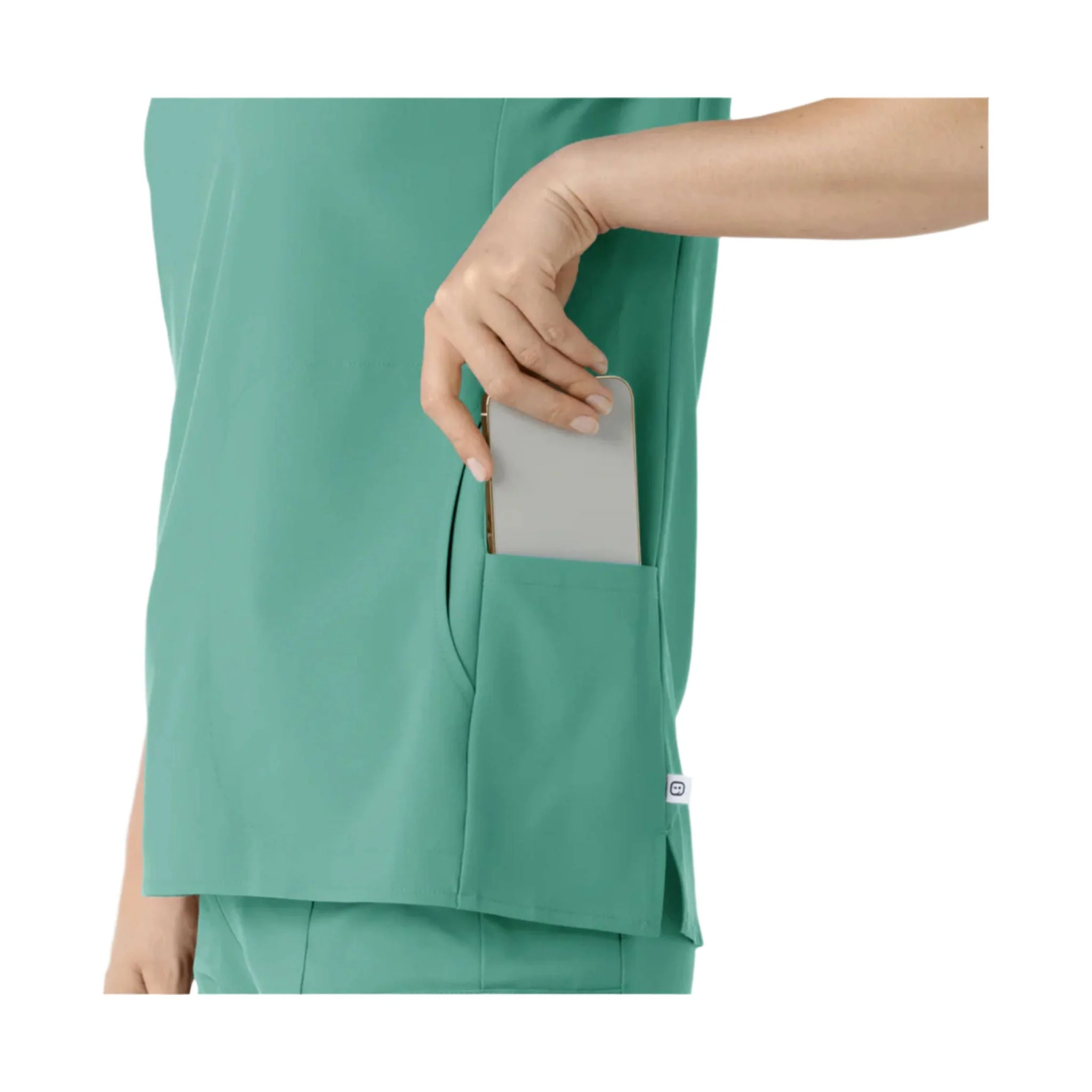 Wink Women's Renew Mandarin Collar Scrub Top - Turquoise - Image 6