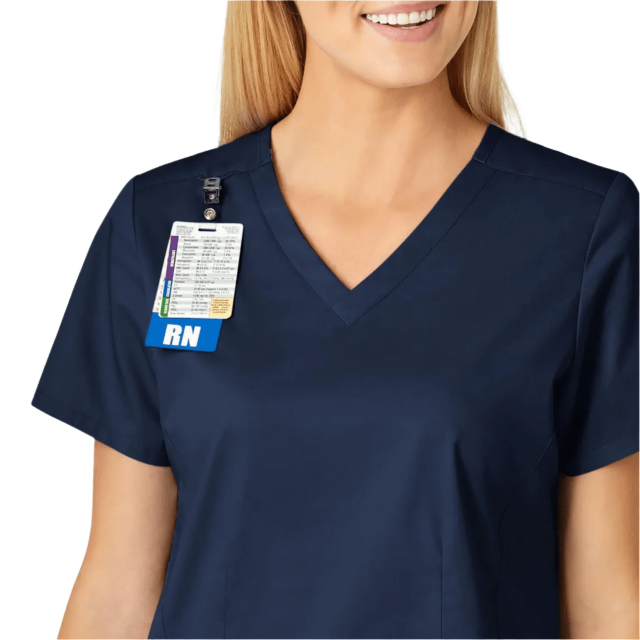Wink Women's Shaped V Neck Scrub Top - Navy Blue - Image 3