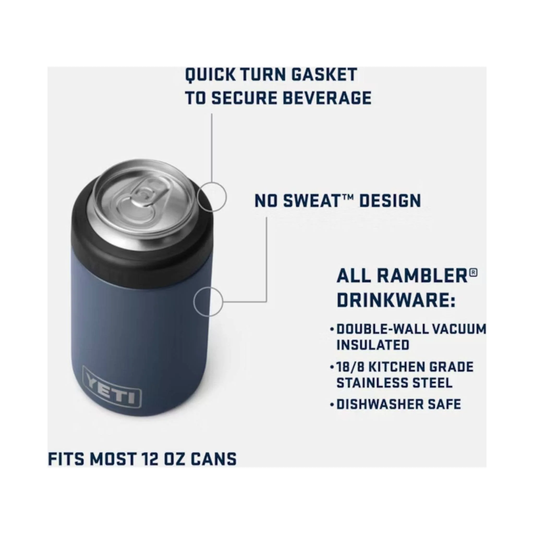 YETI Rambler 12 oz Colster Can Cooler - Black - Image 3