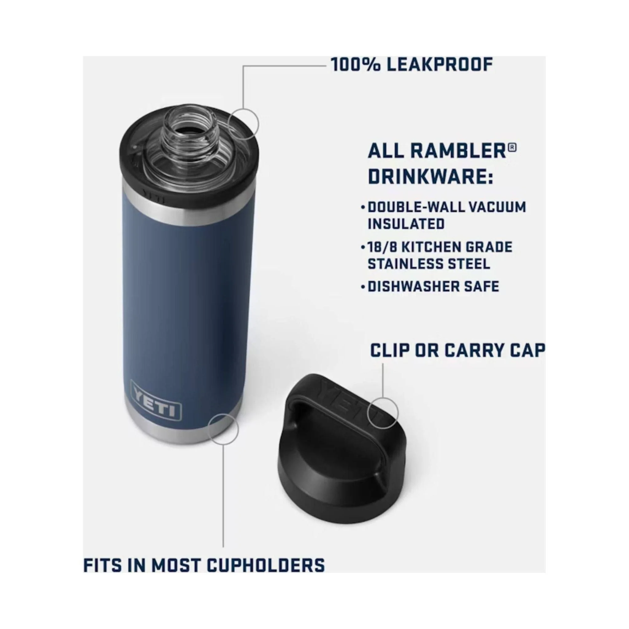 YETI Rambler 18oz Water Bottle With Chug Cap - Tropical Pink - Image 3