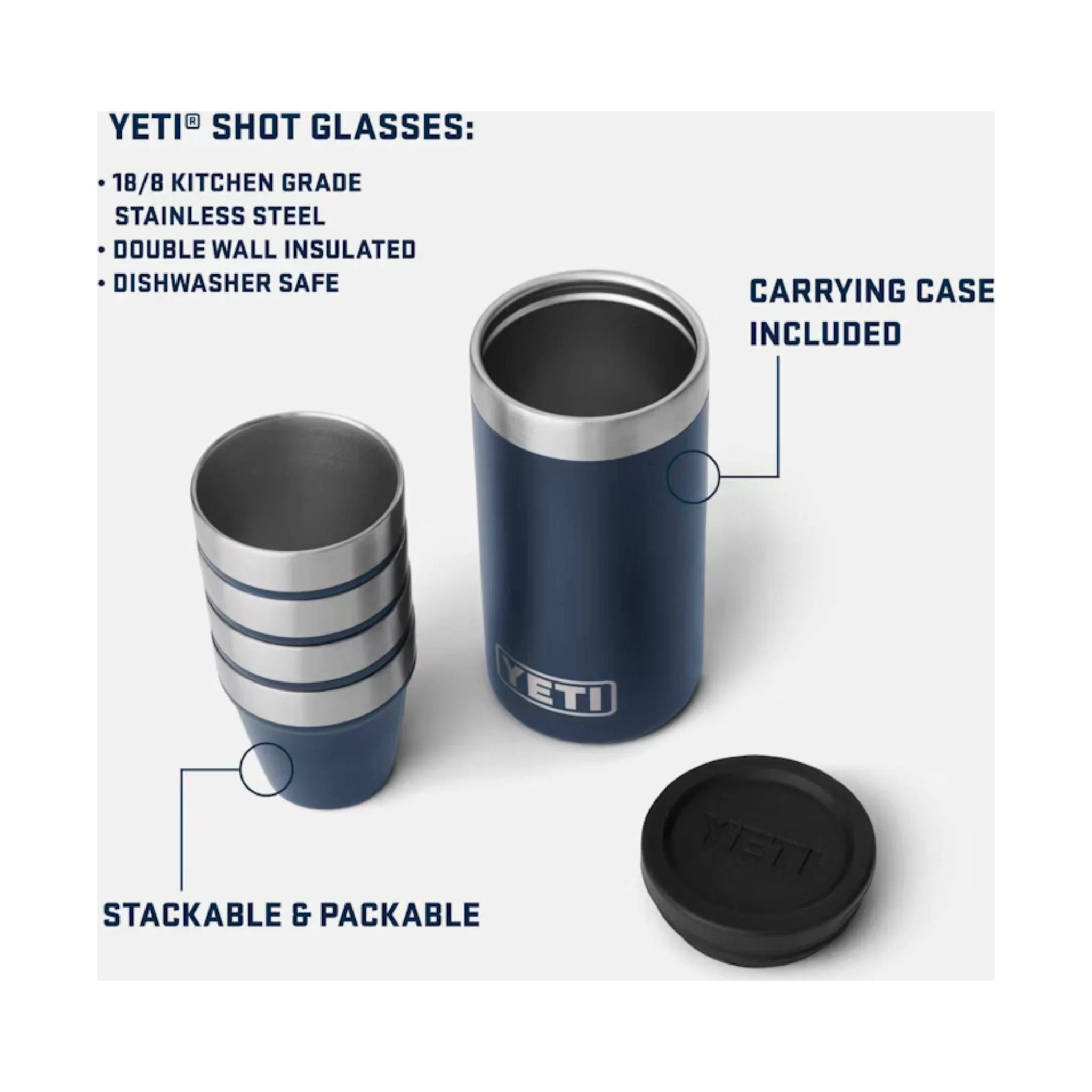 YETI Shot Glasses and Case - Black - Image 5
